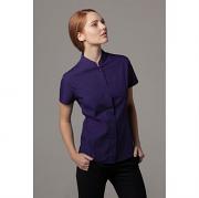 Women's mandarin collar fitted shirt short sleeved