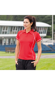 Women's piped performance polo