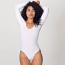 Women's cotton Spandex double u-neck long sleeve bodysuit (RSA8357)